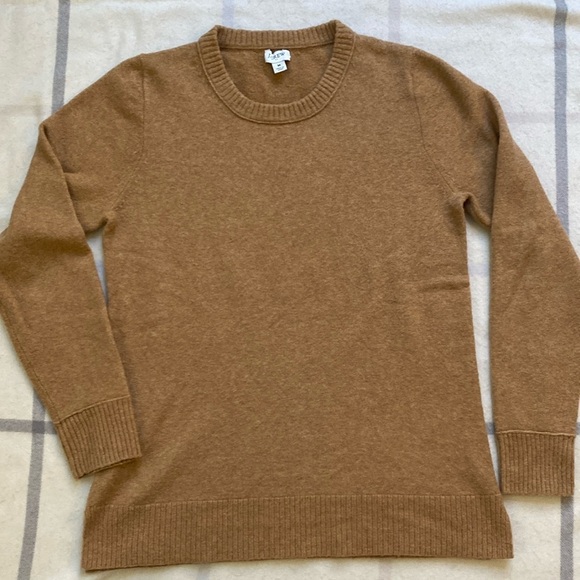 J. Crew Factory Sweaters - J Crew Brown Wool Blend Crew Neck Sweater Women’s Size Medium
